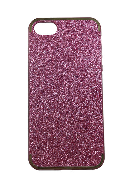 OEM Θήκη συμβατή με iPhone 7, Θήκη από βινύλιο με γκλίτερ, Ροζ