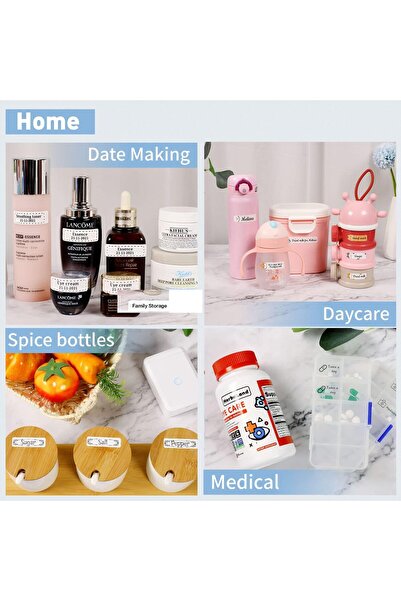 NiiMbot طابعة ملصقات حرارية صغيرة محمولة D110 مزودة بشريط لاصق وطابعة باركود حرارية