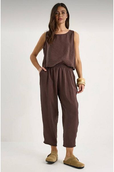 MEGOMEL Women's Thick Strap Blouse Elastic Waist Pants Modal Suit