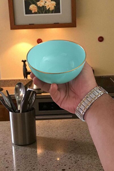 Luminarc Diwali Turquoise 6 Pieces 12 cm Gilded Bowl