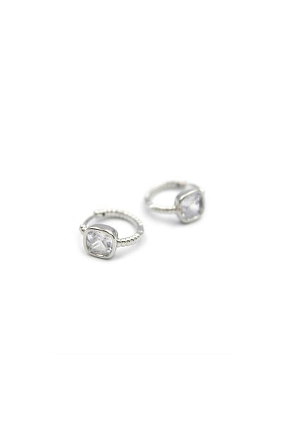 SepetBudur Jewelled Hoop Earrings - Silver