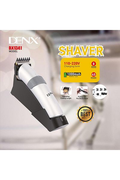 Denx ماكينة حلاقة كهربائية ببطارية قابلة لإعادة الشحن 1000 مللي أمبير وشفرات قابلة للتعديل