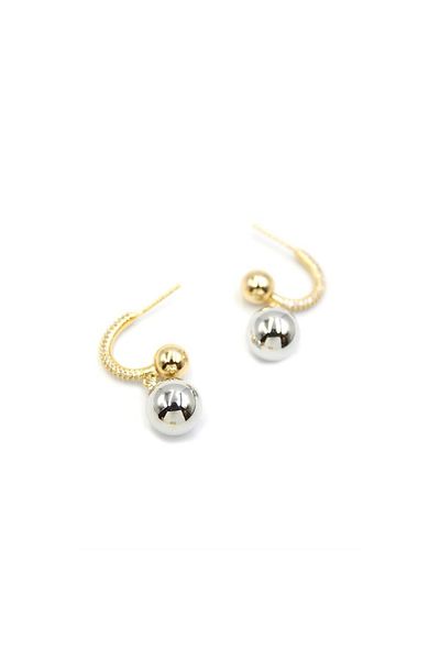 SepetBudur Ball hoop earrings - silver