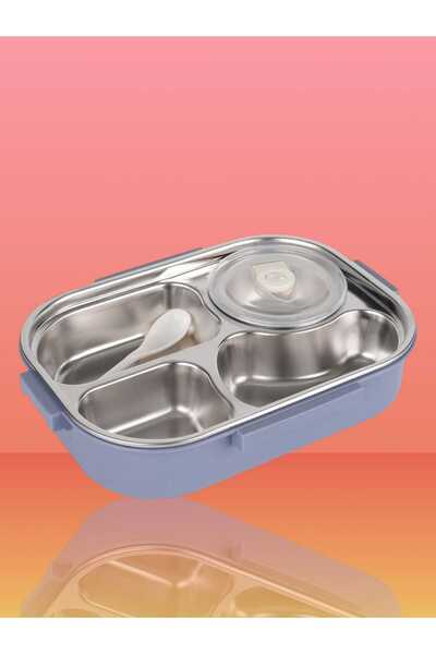 Relaxion Three Compartment, Stainless Steel, Lilac Food Storage and Transport Container/Box 1000 Ml. (465)
