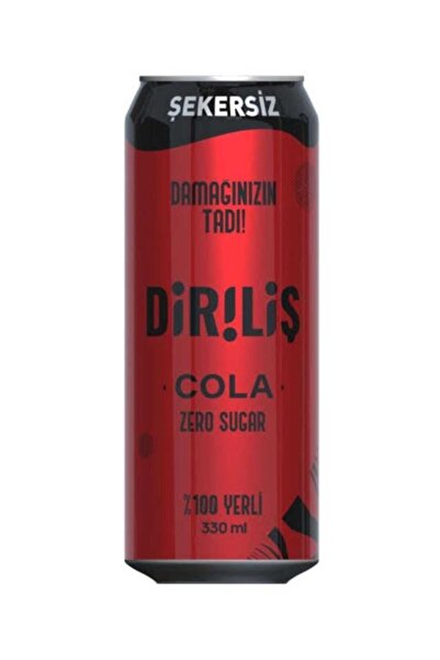DİRİLİŞ 330 ml Kutu Şekersiz Kola – 24’lü Paket, %100 Yerli ve Hafif İçecek Deneyimi