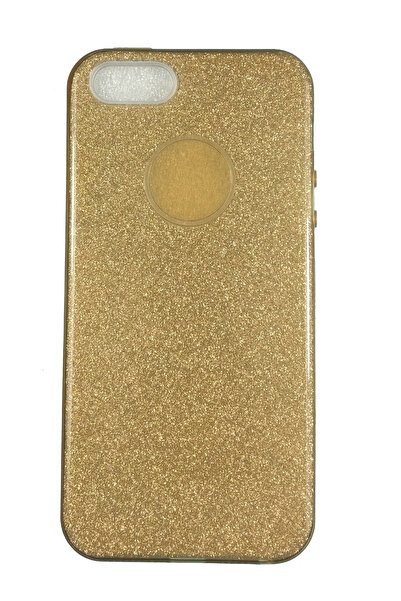 OEM Carcasă compatibilă cu iPhone 5 din silicon cu sclipici, aurie