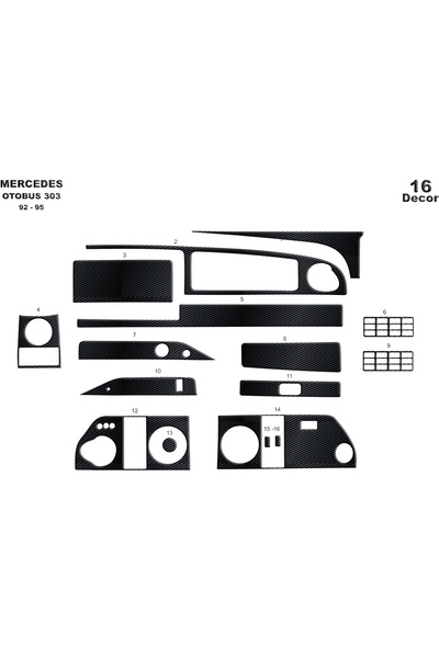 Marscockpitdesign مرسيدس 303 كونسول-توربيد 1992-1995 16 قطعة