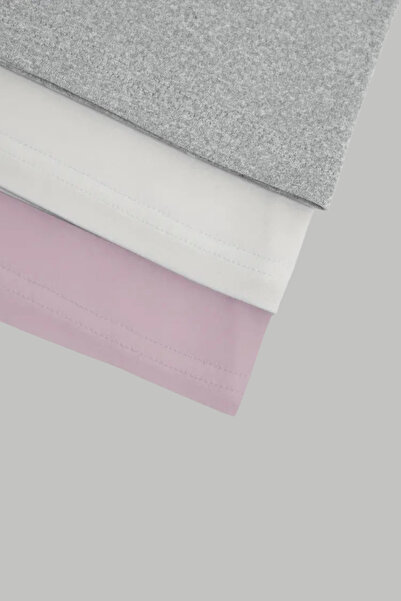 Tarz Cool Pink White Gray 3-Pack Women's Off Shoulder Boat Neck Oversize T-Shirt