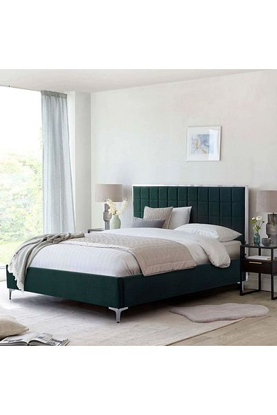 Danube Home Shanghai 150x200 Queen Bed - Bottle Green L170xW216xH123cm