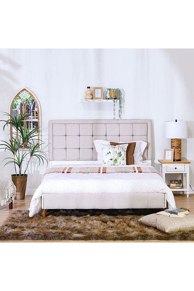 Danube Home V2 Gordion 120x200 Single Bed - Light Cream L130xW208.6xH118cm