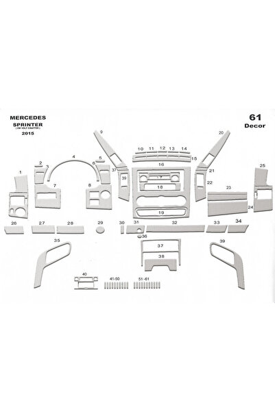 Marscockpitdesign مرسيدس سبرينتر - كرافتر أبيض اللون 2006-2018 61 قطعة