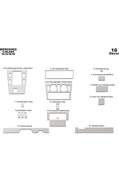 Marscockpitdesign مرسيدس C سيريز وحدة التحكم-توبيردو 1993-1995 16 قطعة