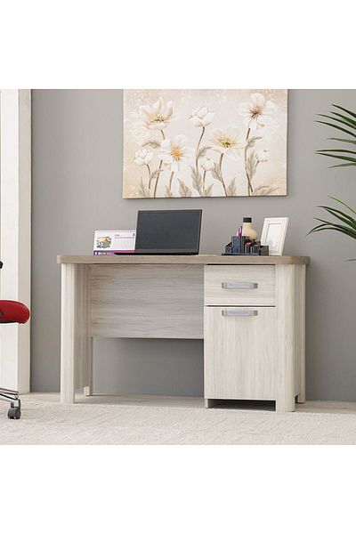 Danube Home Olivos Study Desk - Ash Grey/Oak L120xW60xH75cm