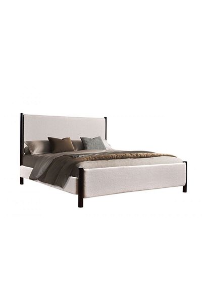 Danube Home Goleta 180x200 King Bed - Ivory/Dark Brown L188xW212xH130cm