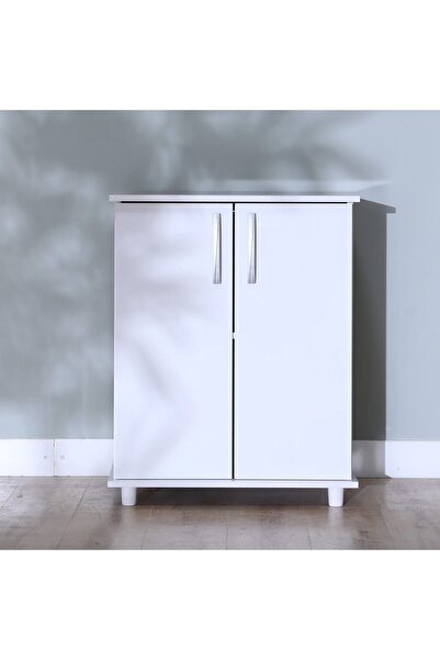 Danube Home Absol Multipurpose 2-Door Cabinet - Stylish White Wood Storage with 2 Shelves & 2-Year Warranty