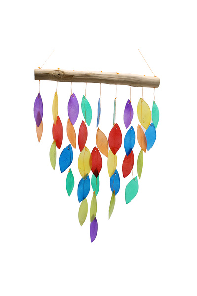 Cotomag Clopotei Vant din Scoici Curcubeu pentru Energii Pozitive si Relaxare, Lucrate Manual 35 x 25 cm