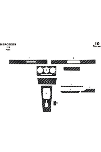 Marscockpitdesign مرسيدس 123 كونسول-توربيدو 1976-1986 10 قطع