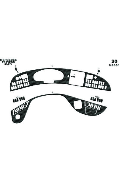 Marscockpitdesign مرسيدس ترافيجو كونسول-توربيدو 2005-2010 20 قطعة