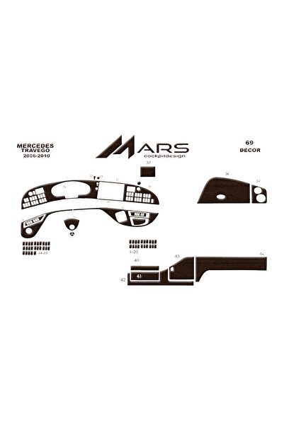 Marscockpitdesign مرسيدس ترافيجو كونسول 2005-2010 69 قطعة