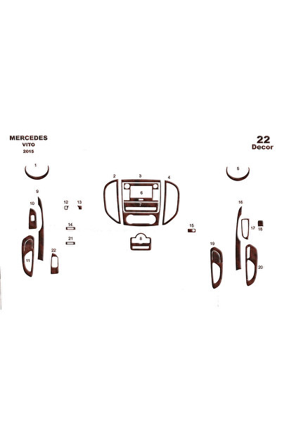 Marscockpitdesign مرسيدس فيتو بيانو أسود 2015 22 قطعة