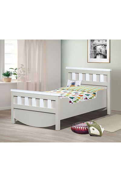 Danube Home Hazel 70x130 Toddler Bed - Light Beige/White L134xW74.4xH69cm