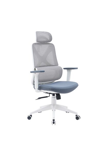 Danube Home Norway High-Back Office Chair - Grey/White L69xW68xH120-130cm