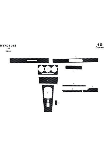 Marscockpitdesign مرسيدس 123 كونسول-توربيدو 1976-1986 10 قطع