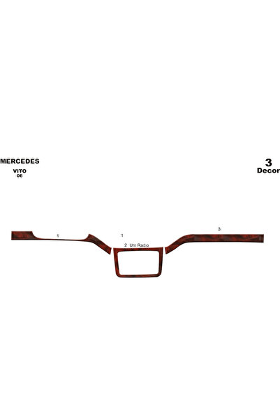 Marscockpitdesign مرسيدس فيتو كونسول-توربيدو 2006 3 قطع