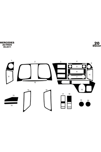 Marscockpitdesign مرسيدس أكتروس كونسول-توربيدو 2011 20 قطعة