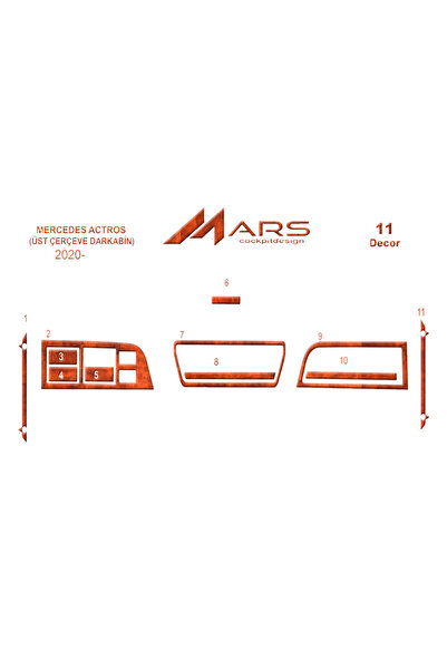 Marscockpitdesign مرسيدس أكتروس كونسول-توربيدو 2021- 11 قطعة