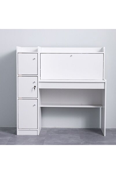 Danube Home مكتب دراسة إليشا بثلاثة أبواب للتخزين - مصنوع من خشب هندسي متين، ...