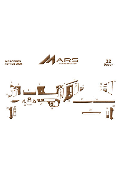 Marscockpitdesign مرسيدس أكتروس كونسول-توربيدو 2021- 32 قطعة