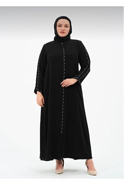 GLR&GYM GÜLBAHAR KADIN BÜYÜK BEDEN PETEK KUMAŞ TAŞLI ABİYE FERACE