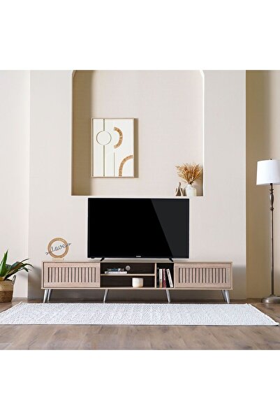 Danube Home Alfa Large TV Unit - Up to 80 Inches - Sonoma Oak L200xW40xH44cm
