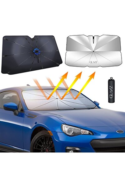 Glanz Premium Güneşlik Şemsiye Oto Katlanabilir Araba Ön Cam Gölgelik Güneş K...