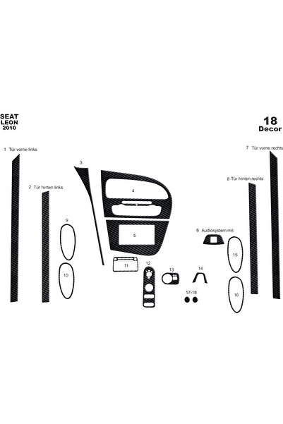 Marscockpitdesign مرسيدس ترافيجو كونسول-توربيدو 2005-2010 20 قطعة