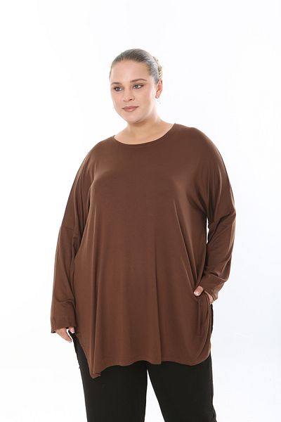 XL Modam تونيك نسائي من الليكرا الفيسكوز مقاس كبير (مقاس الصدر 150 سم)