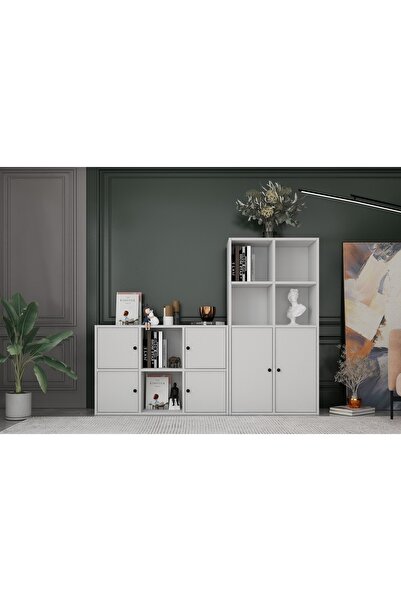 Nettrends 6 Kapakli Rafli Kitaplik 165 Cm Beyaz Ktp-1442-Ç