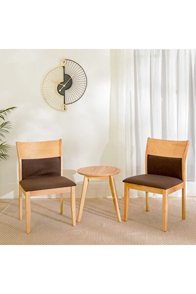 Danube Home Carvela 3-Piece Round Table Balcony Set | 1+2 Seater Wooden Natur...