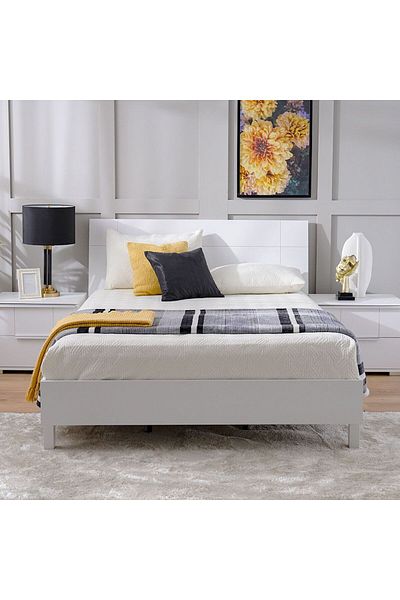 Danube Home Brooklyn 180x200 King Bed - White L224.2xW185.8xH100.8cm