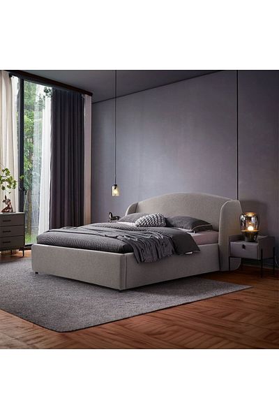 Danube Home Stilo 150x200 Queen Bed - Grey L206.5xW232.5xH120cm