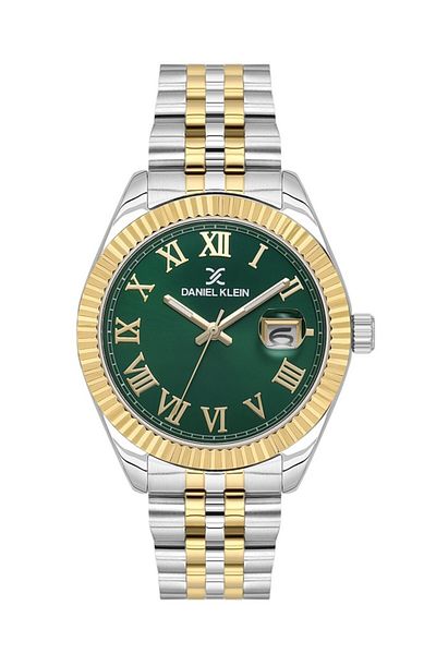Daniel Klein DKE.1.10800-4 ساعة يد رجالية بهيكل فولاذي وسلك فولاذي 3 Atm مقاومة للماء معدنية ذهبية
