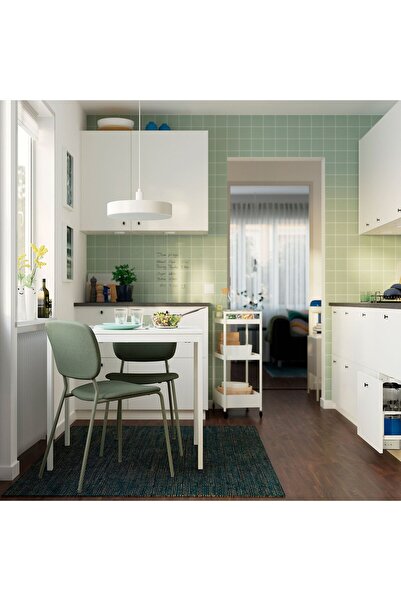 IKEA açılır mutfak masası, beyaz, 2-4 kişilik, 84/120x74 cm
