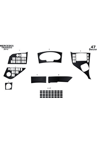 Marscockpitdesign مرسيدس ترافيجو كونسول-توربيدو 2012 47 قطعة