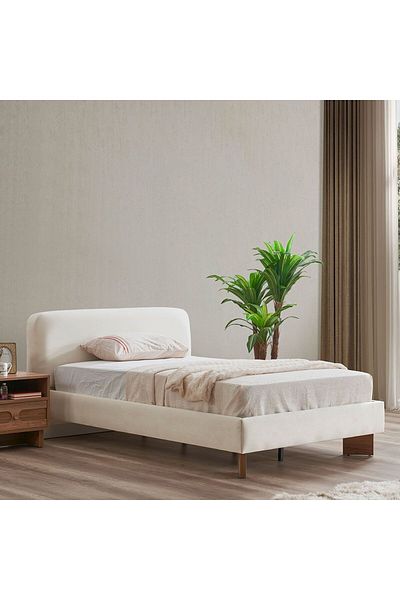 Danube Home Ren 120x200 Single Fabric Bed - Beige L144xW220xH90cm