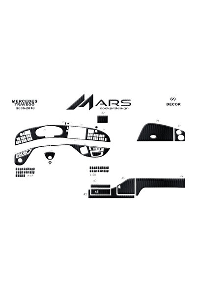 Marscockpitdesign مرسيدس ترافيجو كونسول 2005-2010 69 قطعة