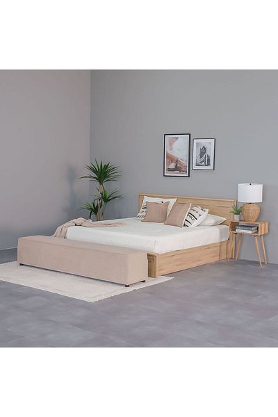 Danube Home Raymond 180x200 King Bed - Summer Oak L199.5xW209.5xH93cm