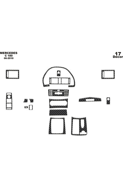 Marscockpitdesign مرسيدس C 180 كونسول-توربيدو 2006 17 قطعة