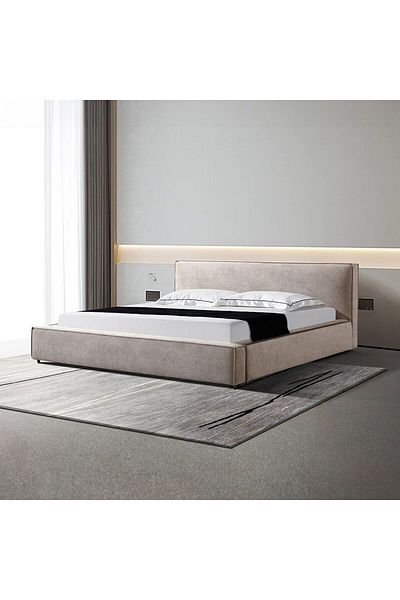 Danube Home Delano 150x200 Queen Bed - Light Brown L234xW198xH87cm