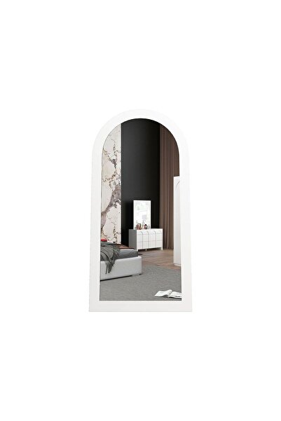 Danube Home Calm Tall Standing Mirror - White, Engineered Wood, 80x2.5x165cm, Stylish Bedroom Storage & Decor